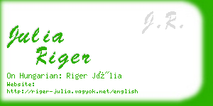 julia riger business card